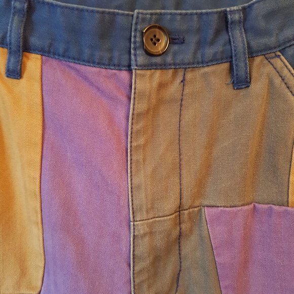 Comme des Garçons Shirt Watanabe Vtg Y2K Multicolor Patchwork Denim Pants S 33 - Picture 4 of 10